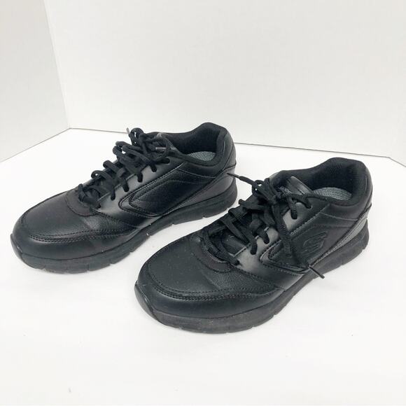 Skechers Slip Resistant Ortho Feet Black Sneakers Shoes 8.5 - Picture 1 of 7